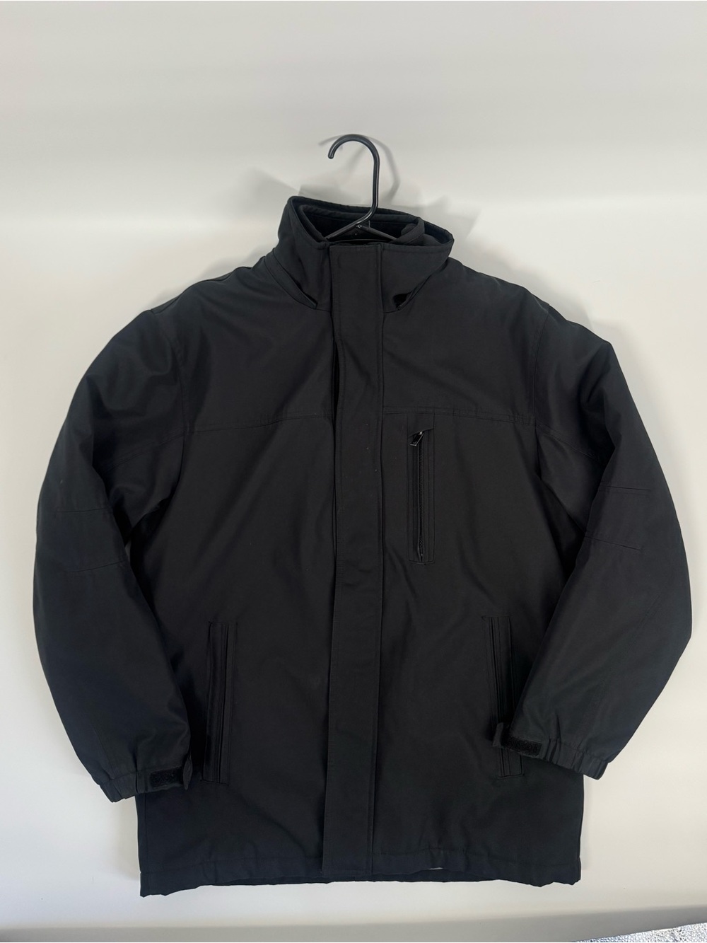 Waterproof Men's Black Winter Jacket - Classic Utility Coat